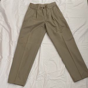 Cotton khaki pleated slacks